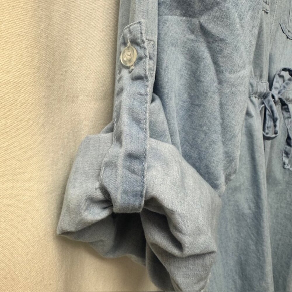 Kenneth Cole Denim Shirt Dress or Tunic Pull String Waist SIZE L - NWT - Picture 4 of 11